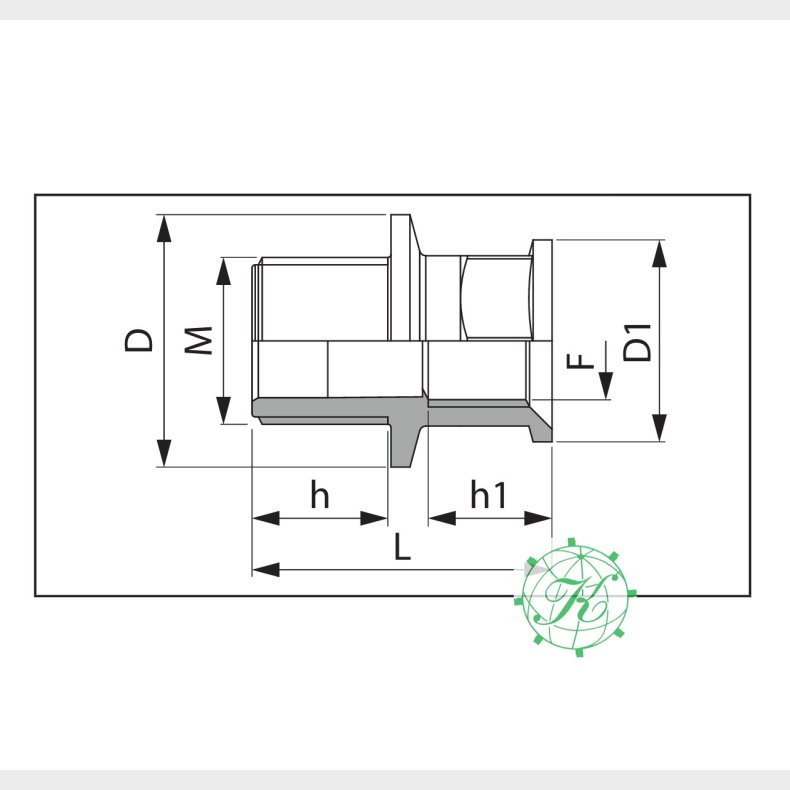 Nippelmuffe M-F 1"-1/2"