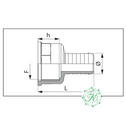 Lige Slangemuffe  1"1/2F. D.40