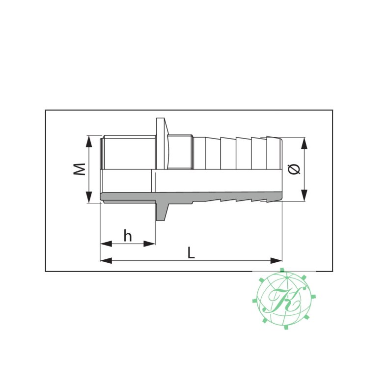 Lige Slangestuds  1"1/2 M. D=38