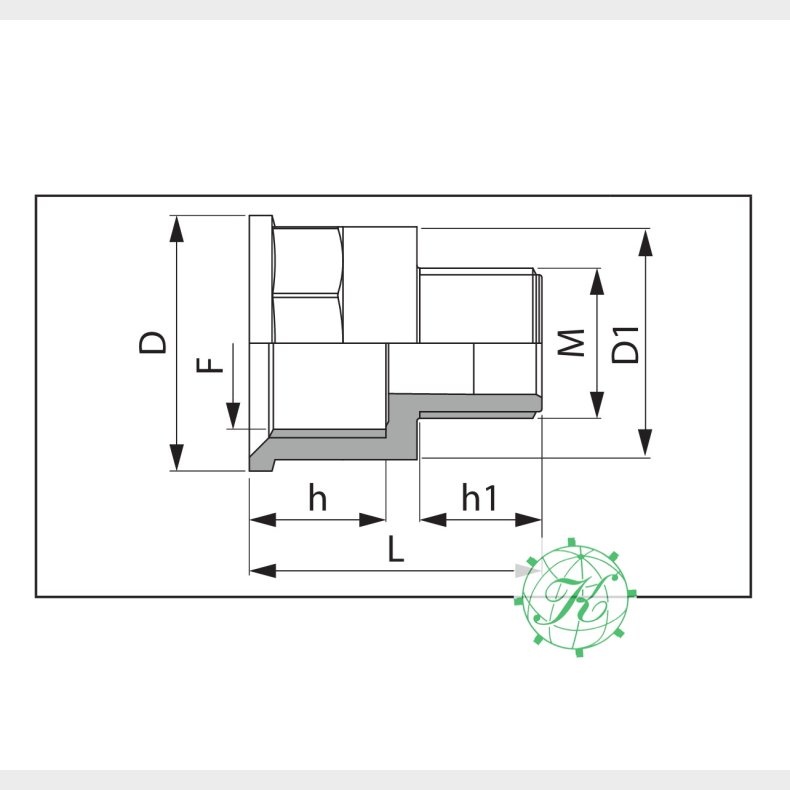 Spidsmuffe F-M 1"-3/4"