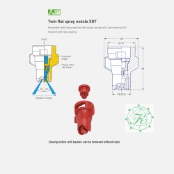 Dobbelt fladdyse XDT 130&deg; 04 r&oslash;d plast Lechler