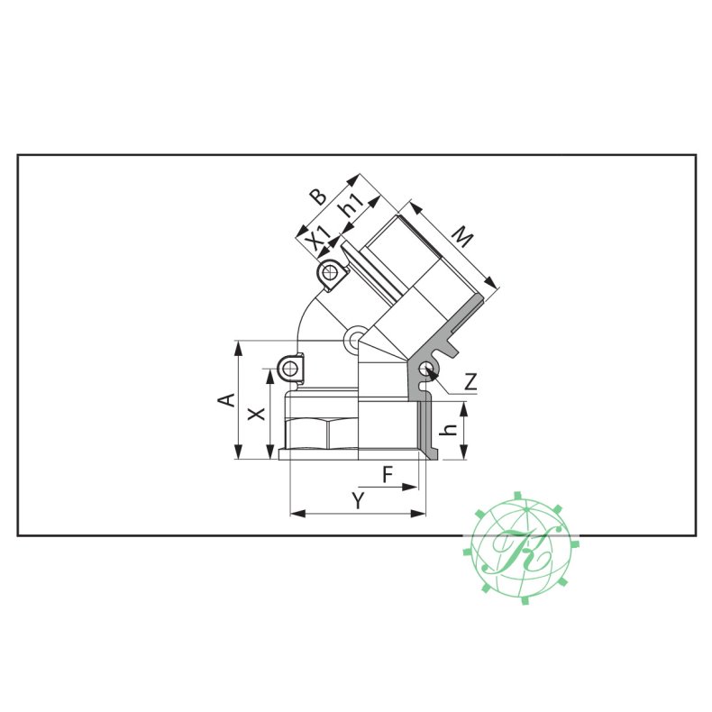 45 Pibehoved  F-M 2"