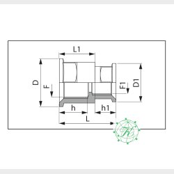 Reduktionsmuffe F-F 1/2"-1/4"