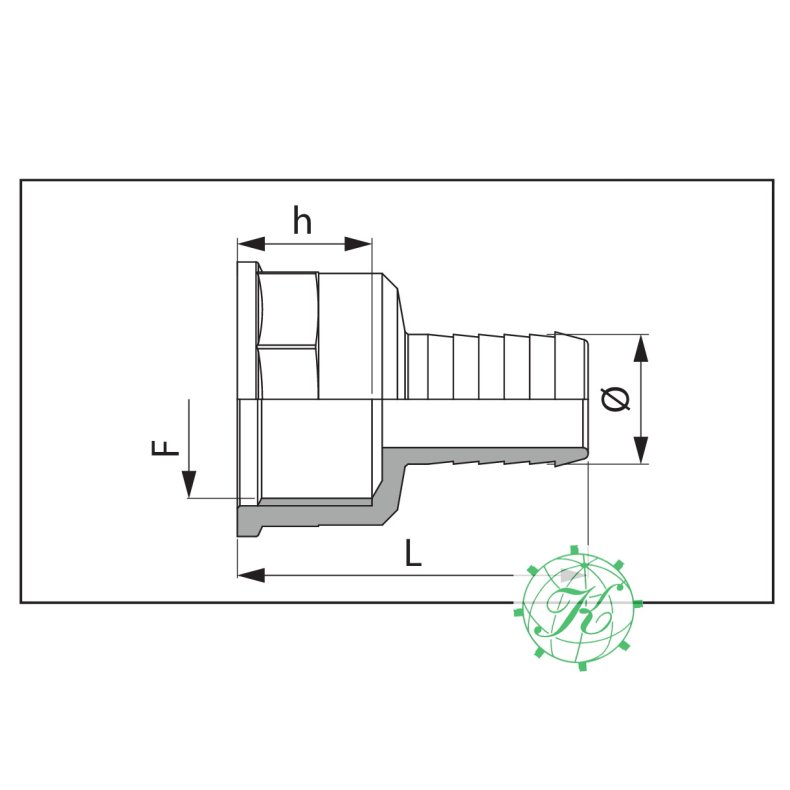 Lige Slangemuffe  1/2"F. D.19