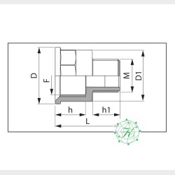 Spidsmuffe F-M 3/8"-1/4"