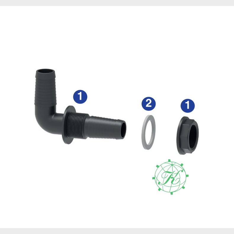 90 Slangegennemf�ring 1/2" D.12.5